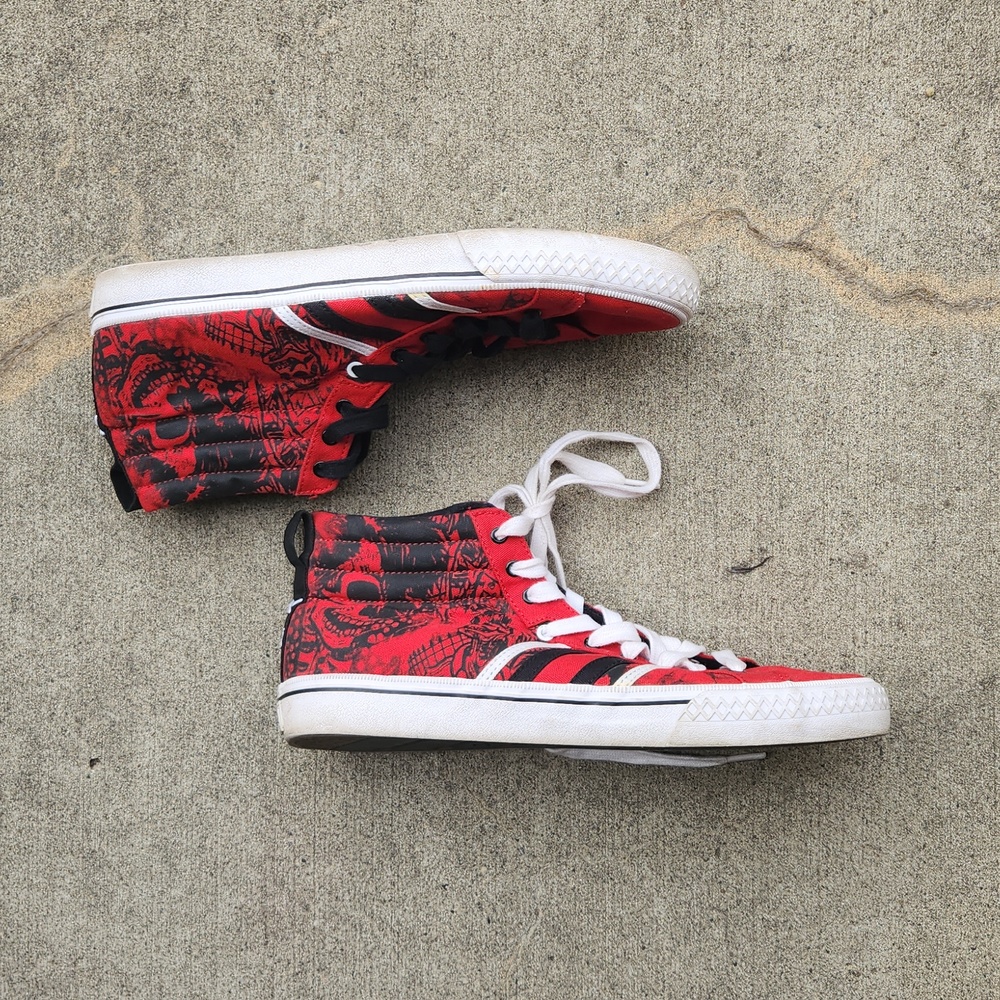 IRON FIST red high top sneakers Duane Peters